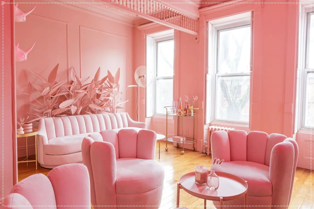 pink drawing room decor image idea